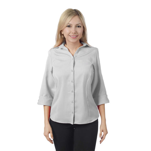 Blusa Dama, Gris, Manga ¾
