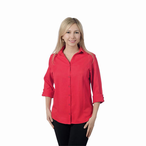 Blusa Dama, Roja, Manga ¾