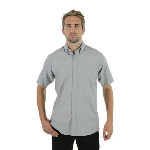 Camisa Caballero, Gris Plata, Manga Corta