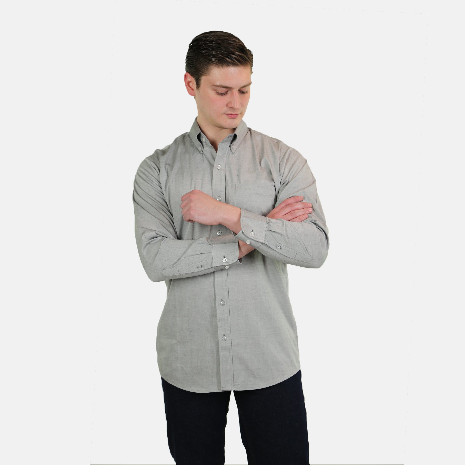 Camisa Caballero, Gris Plata, Manga Larga