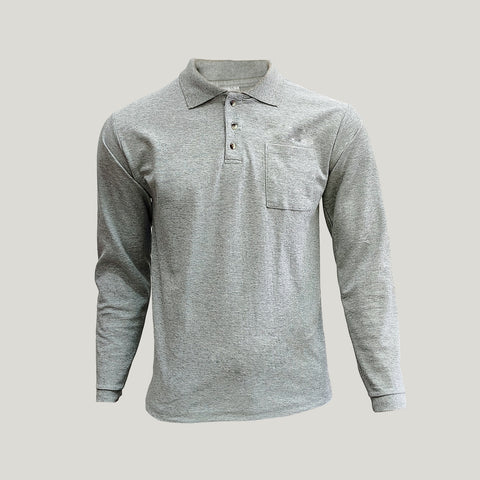 Playera Polo Caballero, Gris, Manga Larga